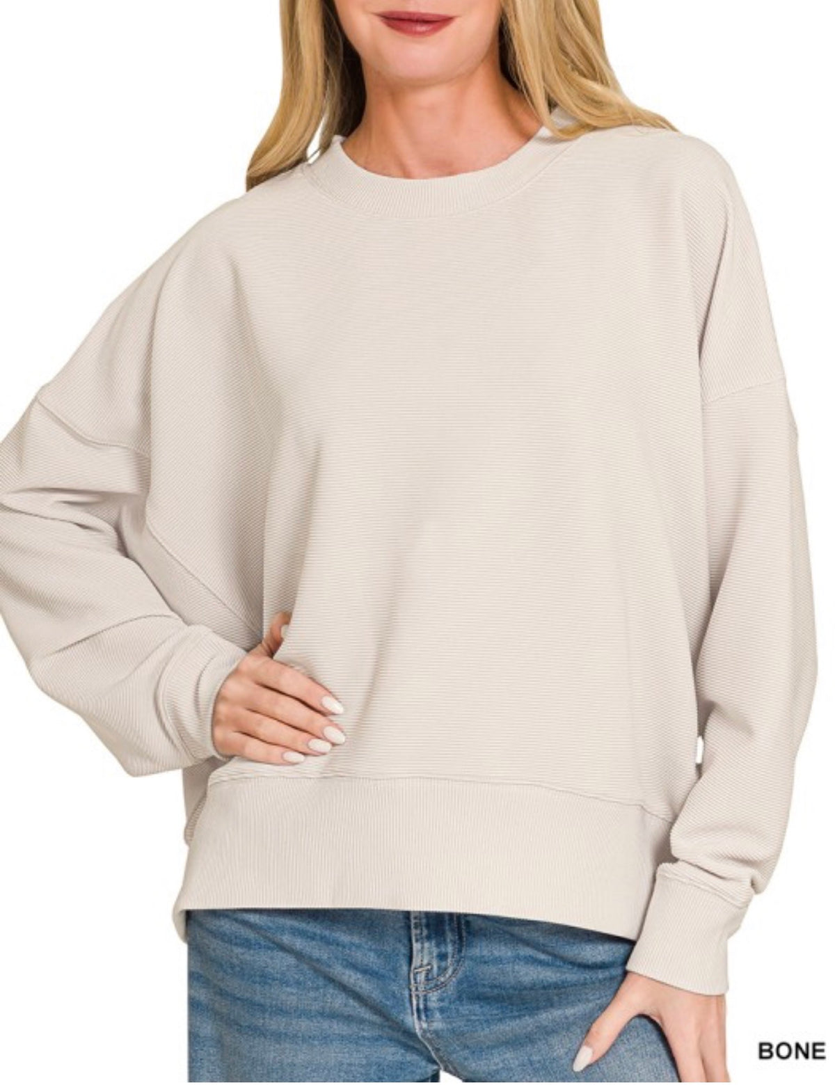 Easygoing Textured Pullover.