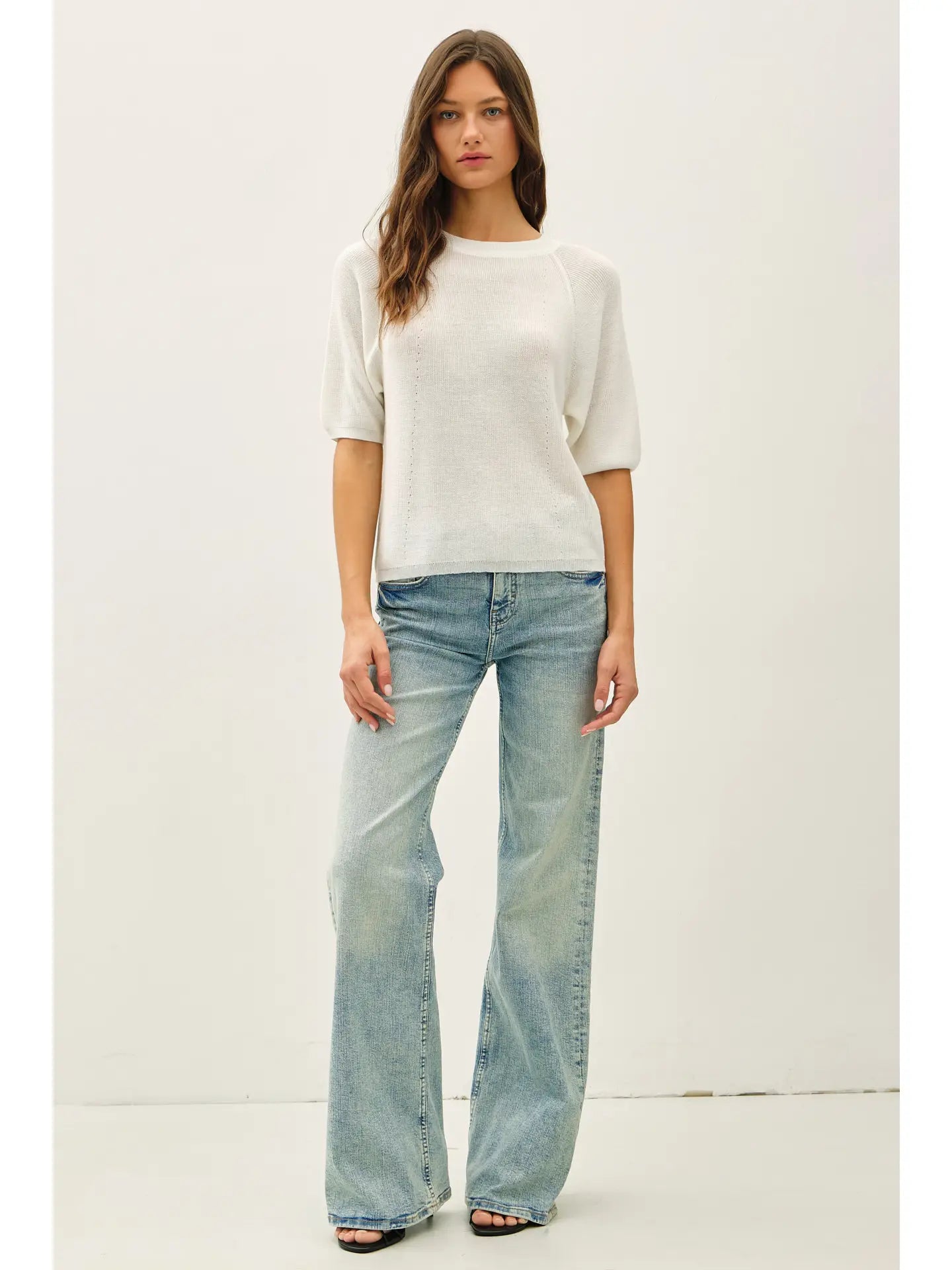Lightweight Short Sleeve Sweater Top