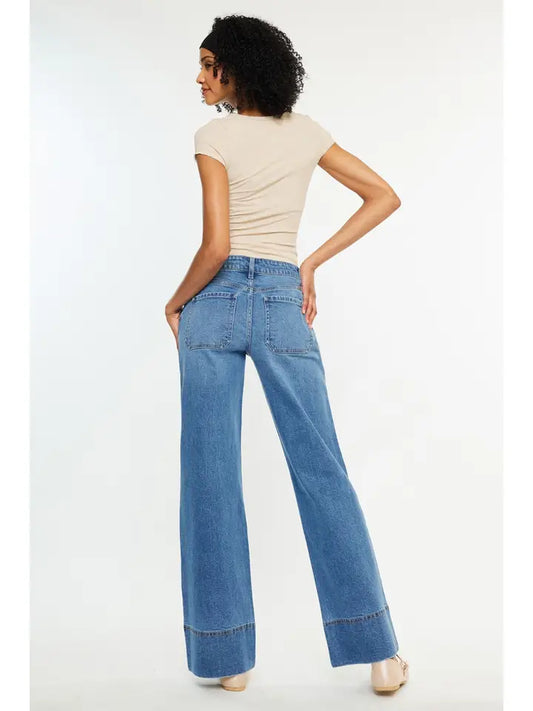 Open Pack Mid Rise Wide Leg JEANS