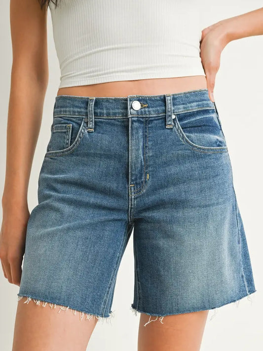Bermuda Short w/ Raw Hem - Medium Denim