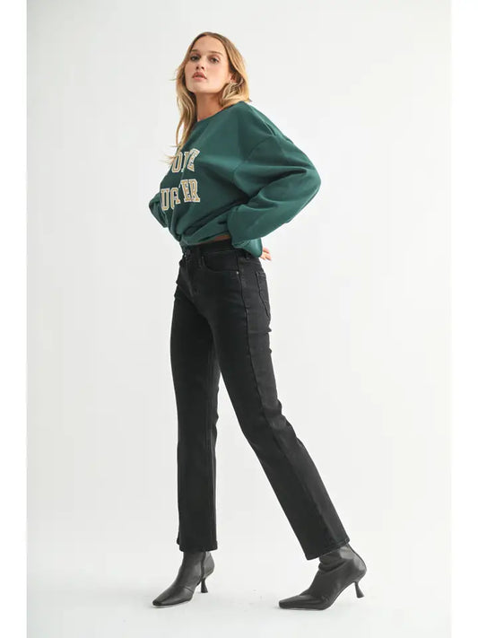 Blk - Slim Cropped Bootcut