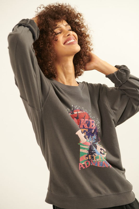 Forest Adventure Vintage Graphic Sweatshirt