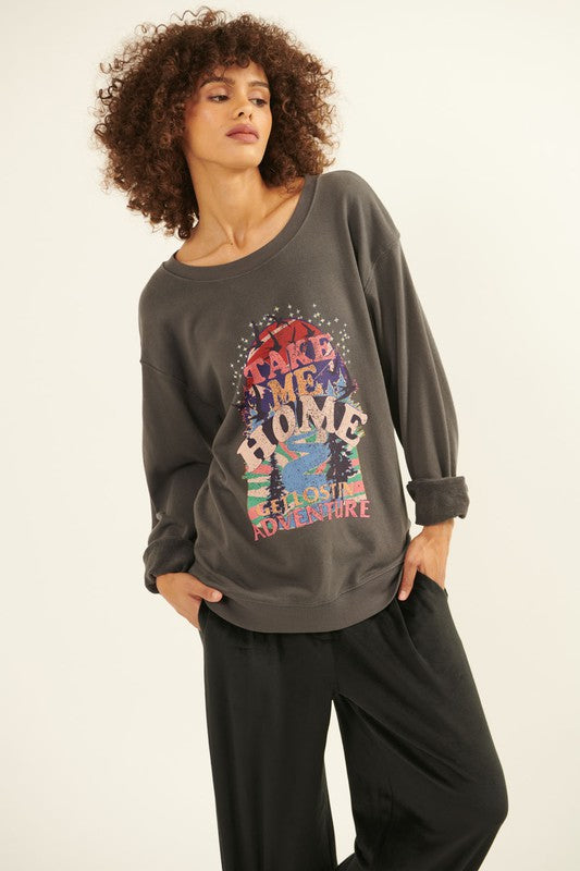 Forest Adventure Vintage Graphic Sweatshirt