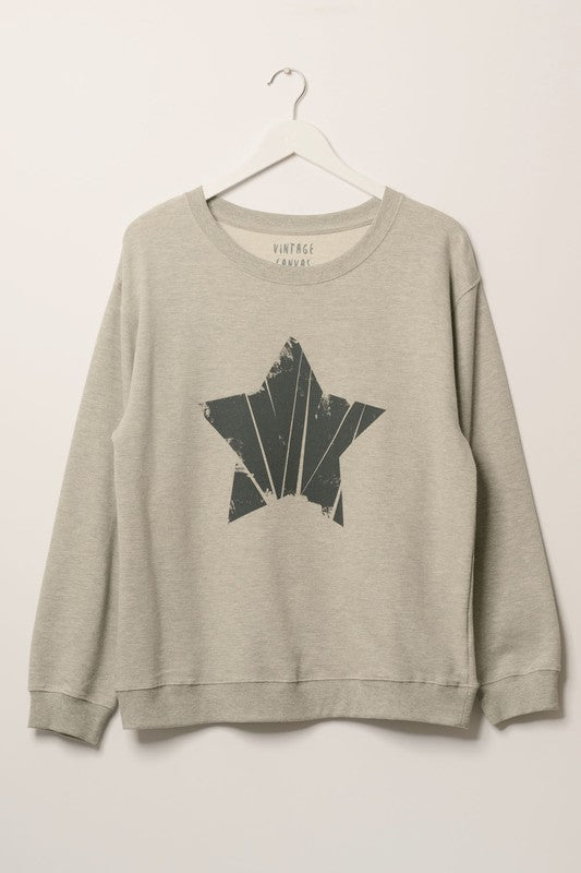 Vintage-Print Star Graphic Sweatshirt