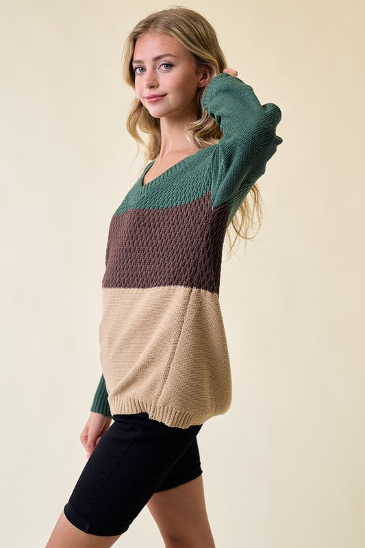 Colorblock Sweater Top