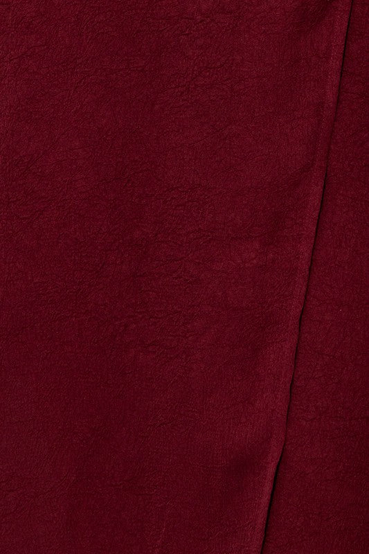 Surplice Wrap Burgungdy Dress
