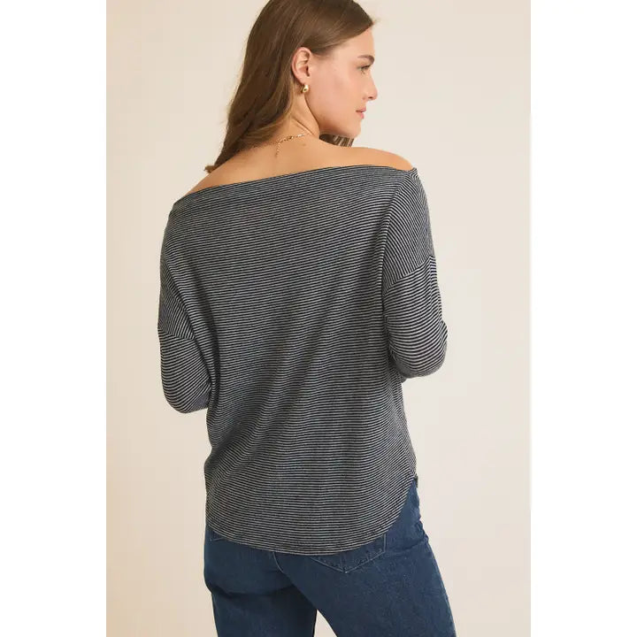 Long Sleeve Boat Neck Top
