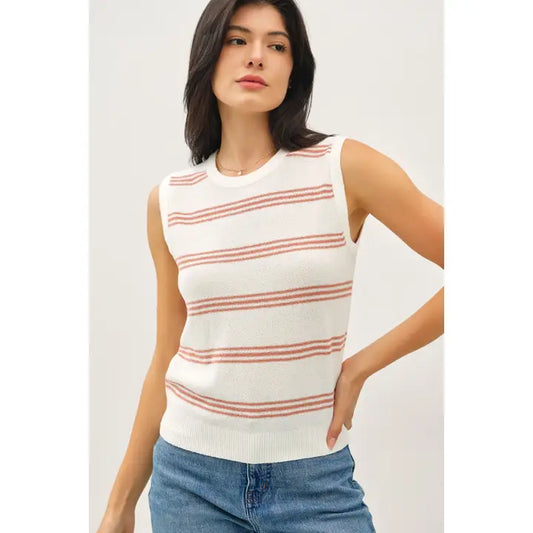 Triple Stripe Sweater Tank