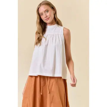 Tie Back Neck Sleeveless Flowy Top