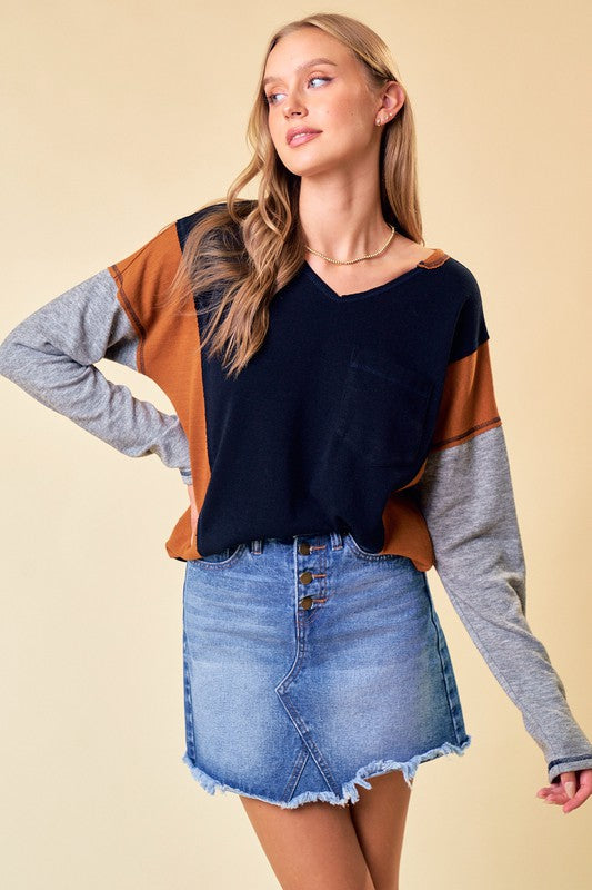 Colorblock Knit Top