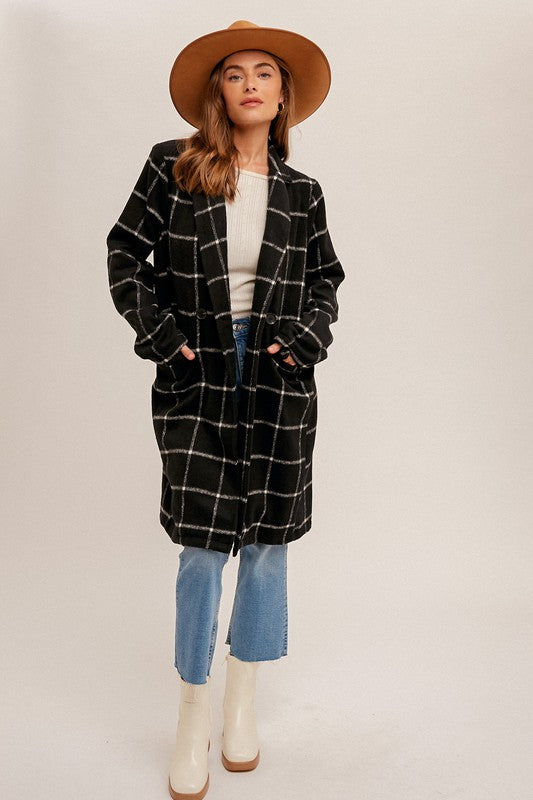 Grid Pattern Coat
