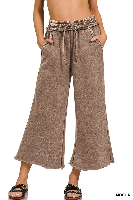 Acid Wash Fleece Palazzo Sweats!