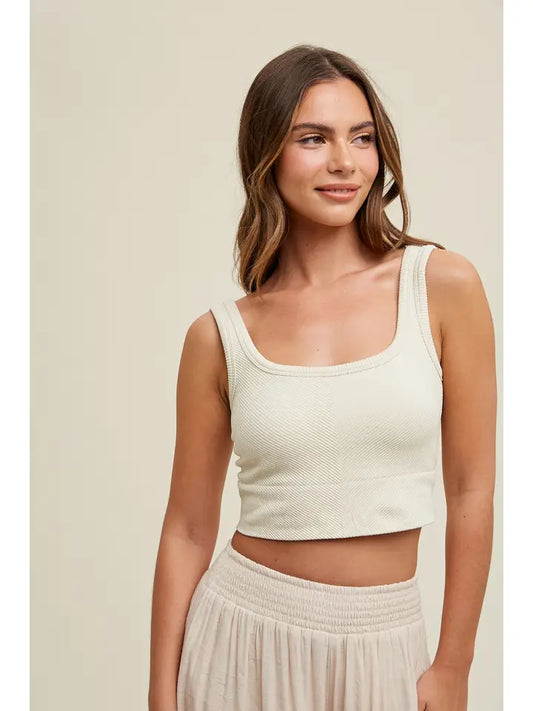 Chevron Ribbed Seamless Padded Bralette
