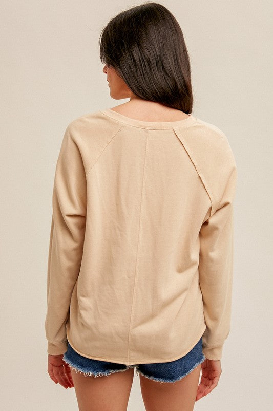 V-Neck Loose Fit Sweatshirt!