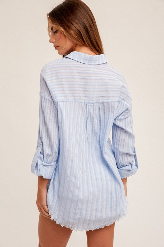 Sami Striped Textured Blouse