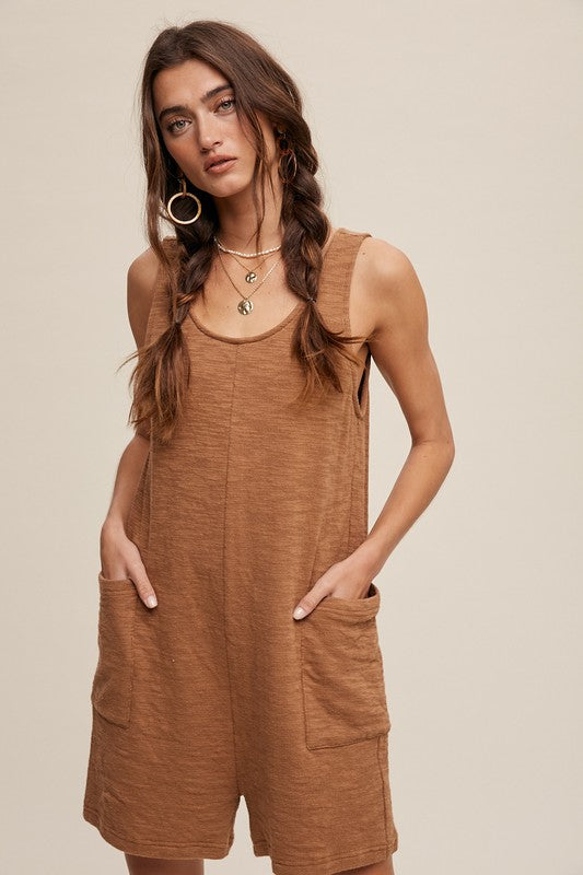 Scooped Neck Soft Knit Romper