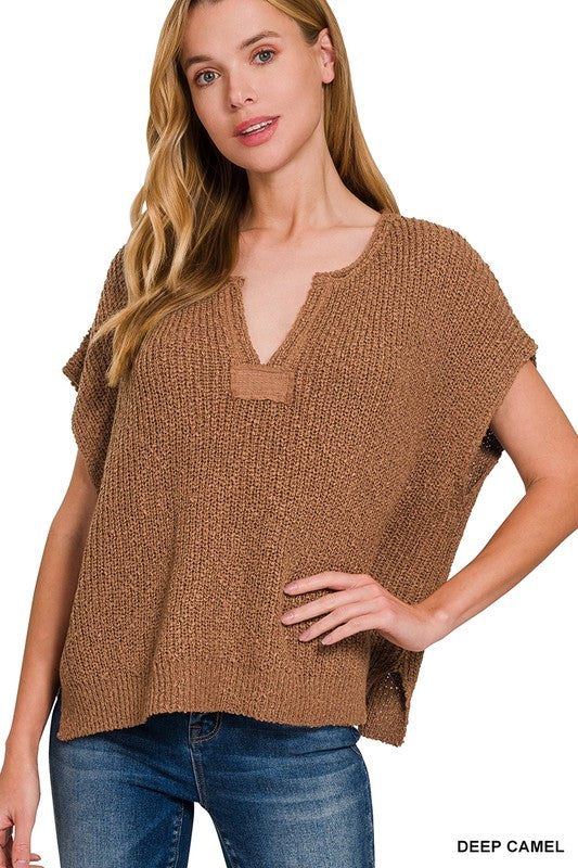 Back Patch Rolled Sleeves Pullover