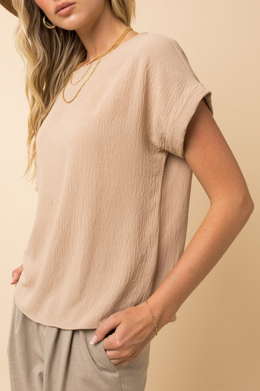 Short Sleeve Roll Up Blouse