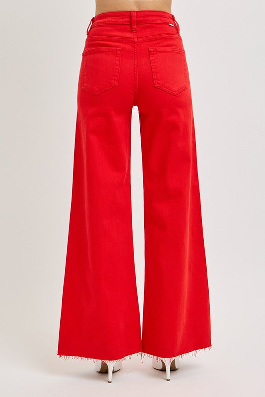 High Rise Wide Leg Palazzo Jeans