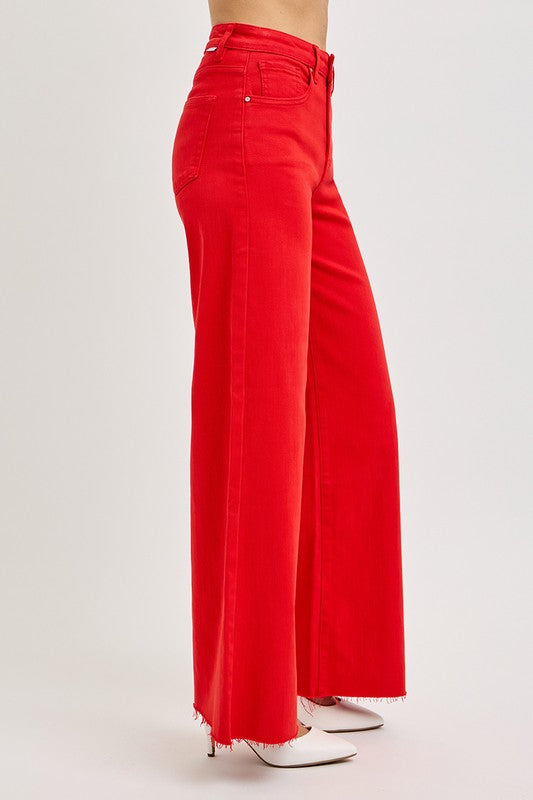 High Rise Wide Leg Palazzo Jeans
