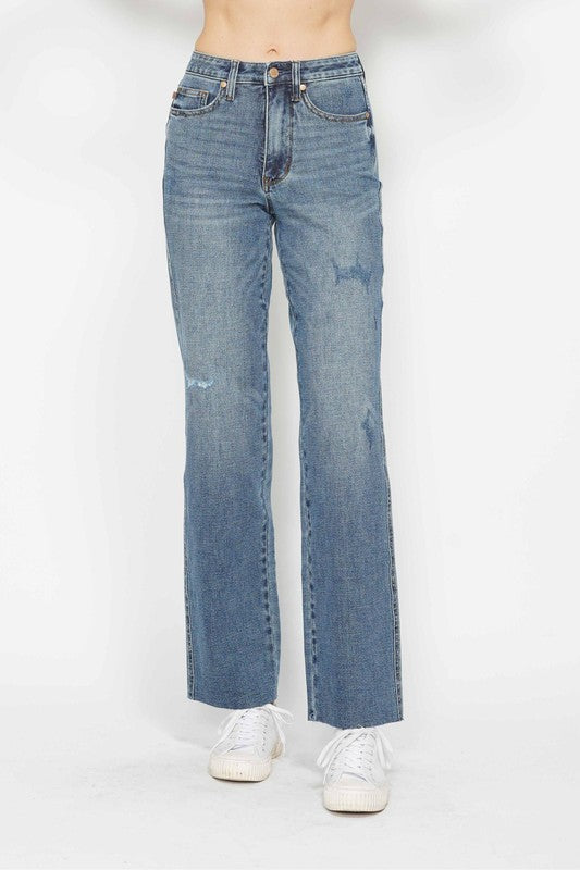 HW Tummy Control Cut Raw Hem Straight