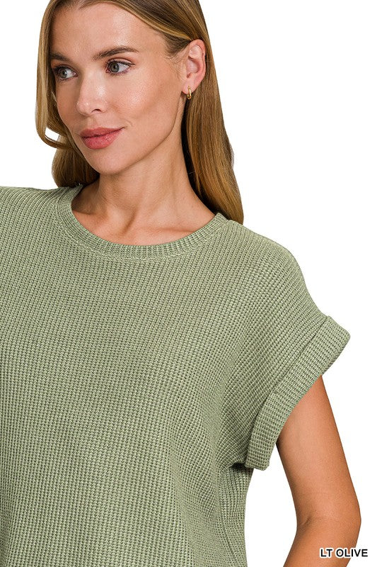 Short Sleeve Crew Neck Sweater