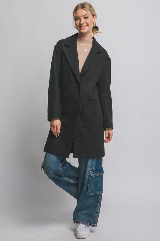 Mid-length Double Button Coat