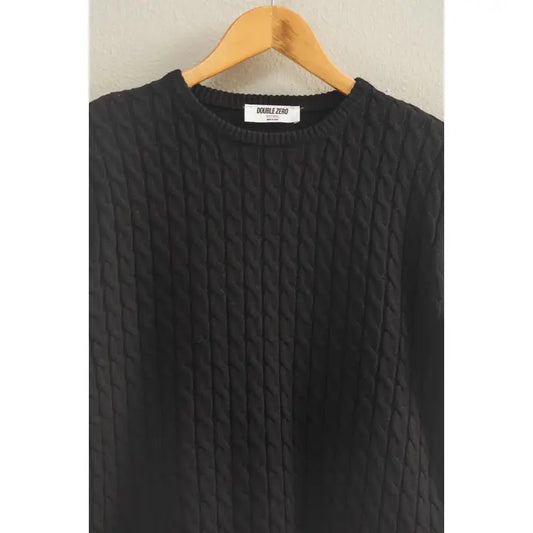 Cable Knit Short Sleeve Sweater Top