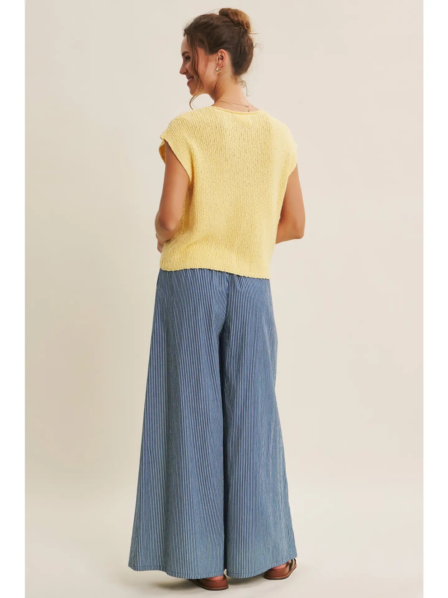 Effortless Layering Relaxed Fit Cotton Slub Sweater Top