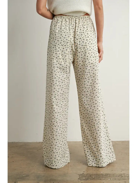 Floral Print Drawstring Pants