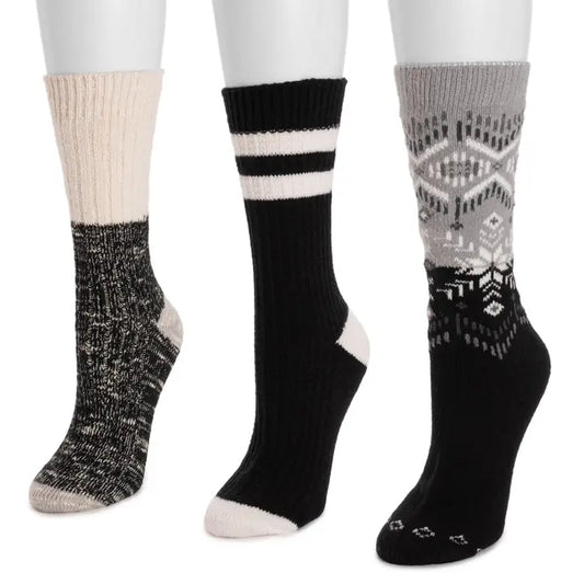 Muk Luks Women's 3 Pair Pack Boot Socks