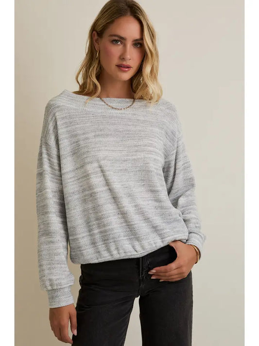 Long Sleeve Unbalanced Off Shoulder Top