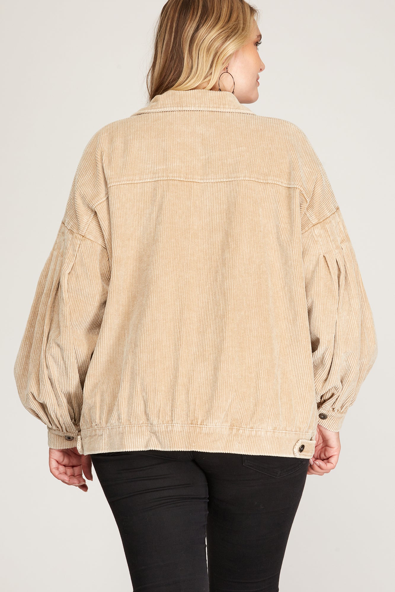 Curvy Taupe Corduroy Jacket