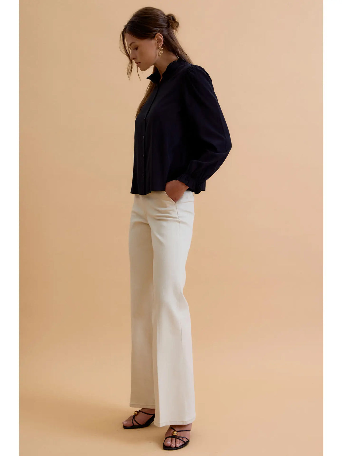 Ruffle Mandarine Collar Blouse
