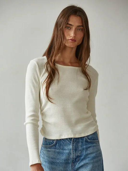 Knit Cotton Thermal Round Neck Long Sleeve