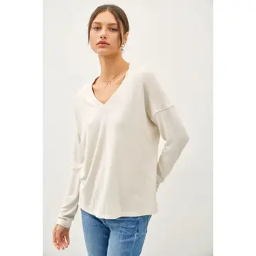 V-Neck Basic Knit Top
