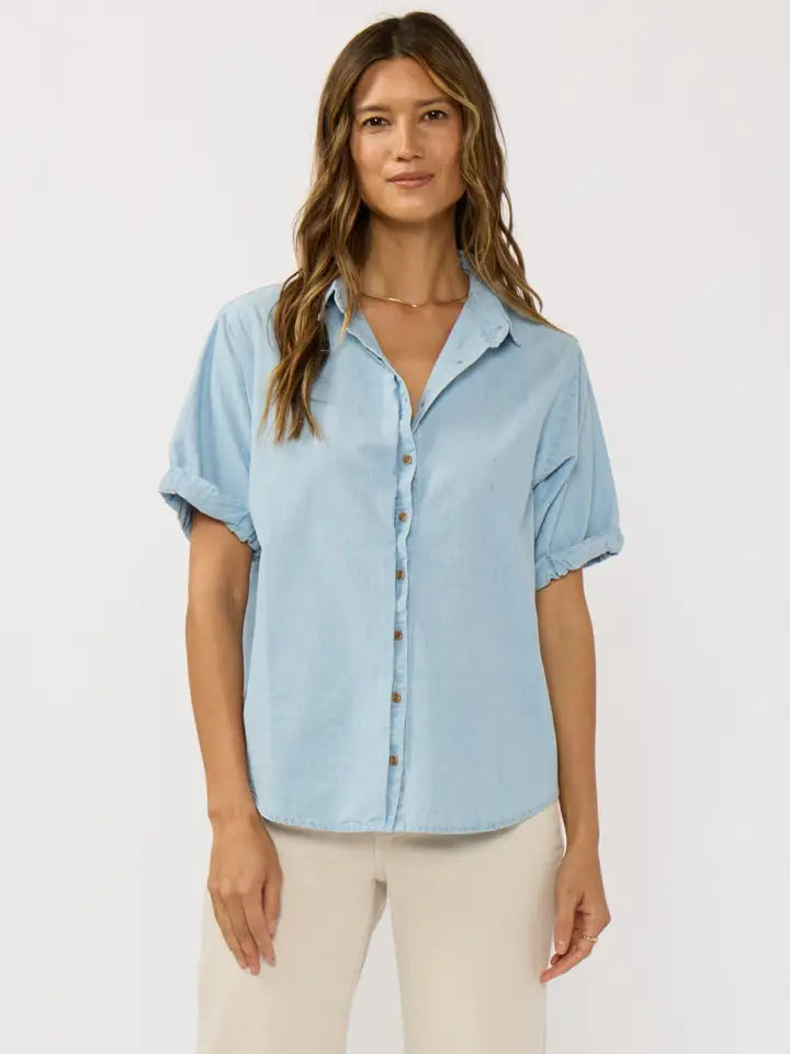 Short Sleeve Chambray Shirt