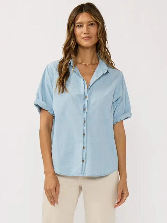 Short Sleeve Chambray Shirt