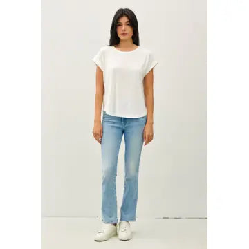 Bamboo/Modal Round Neck Dolman Cap Sleeve T-Shirt
