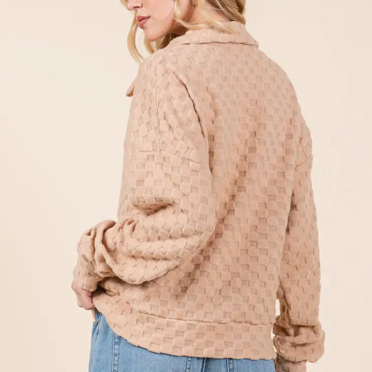 Fuzzy Checkered Top