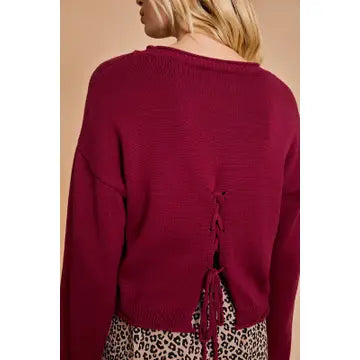 Folded Sleeve Sweater Top