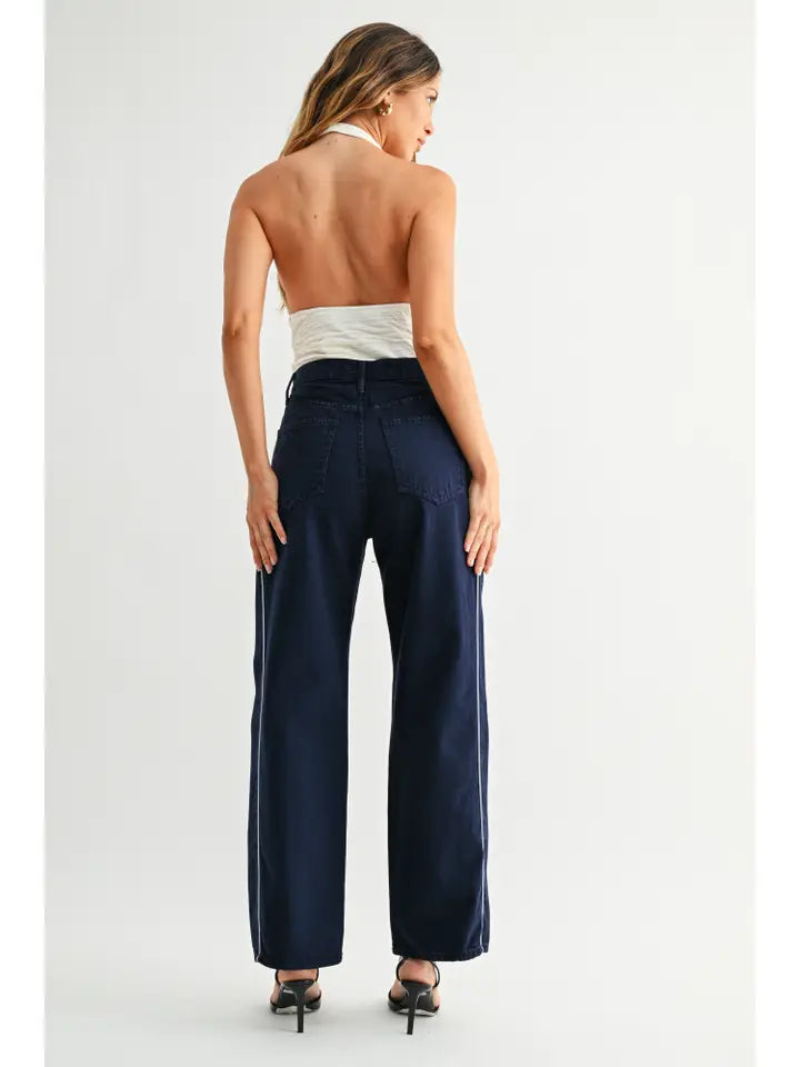 Navy - Barrel Jean Twist