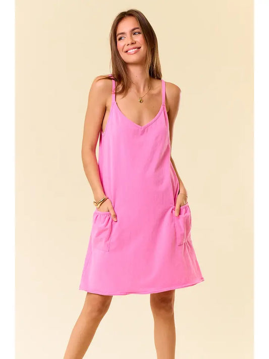 Vintage Washed Scoop Neck Mini Dress