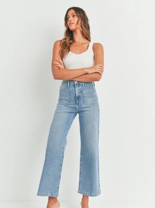 BP433J - Lt - Patch Pocket Wide Leg