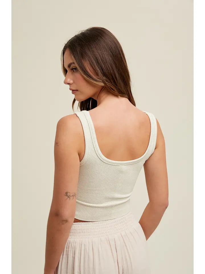 Chevron Ribbed Seamless Padded Bralette