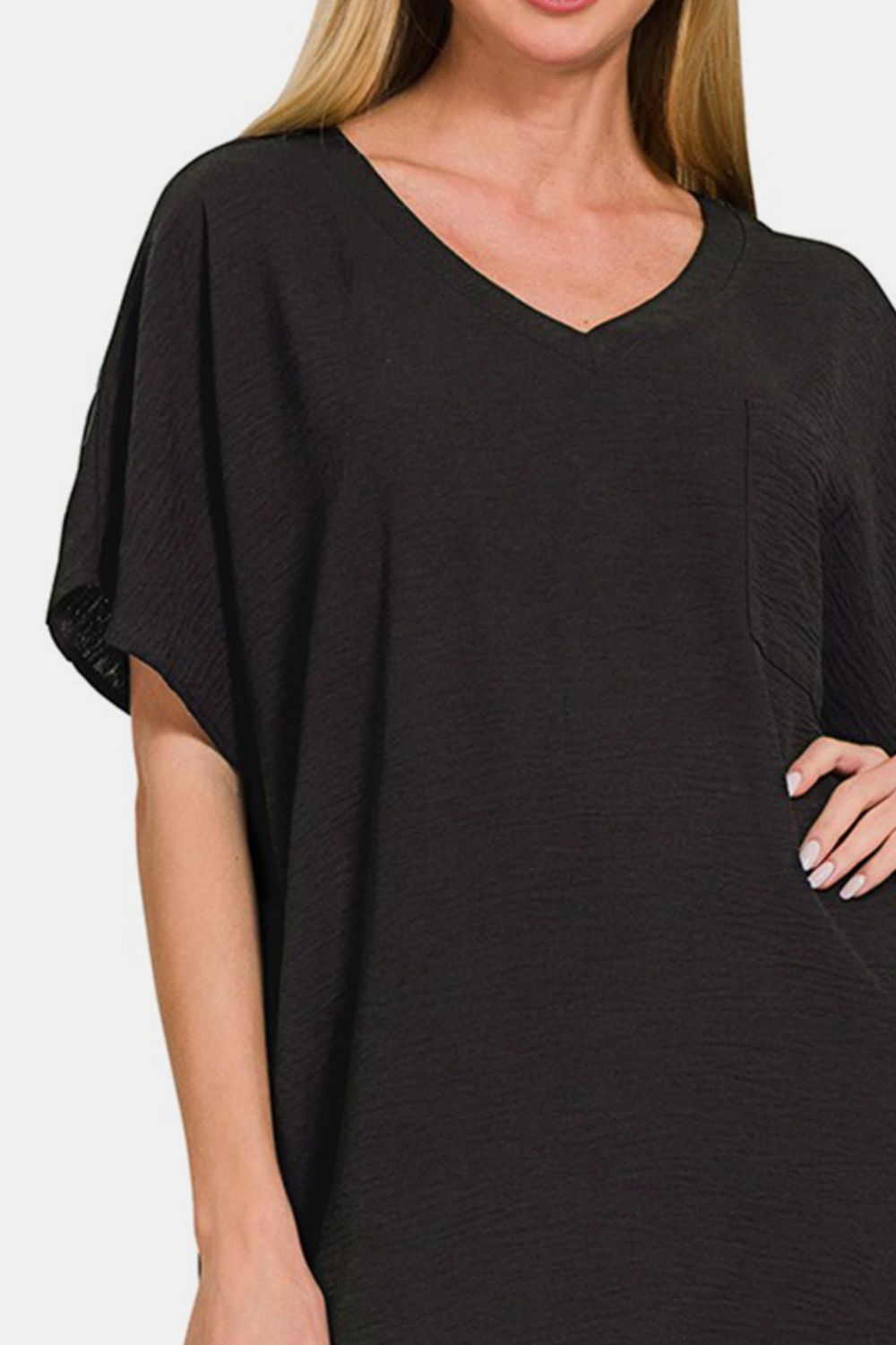 Pre-Order Zenana V-Neck Tee Dress with Pockets