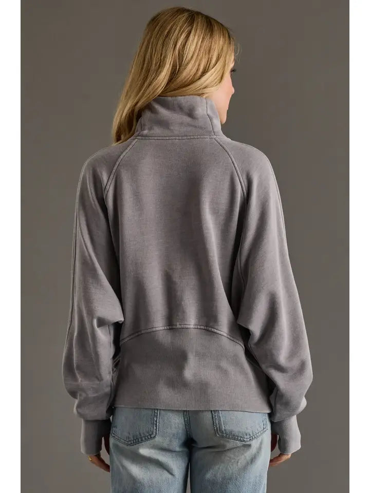 Gray Quarter Zip Sweatshirt