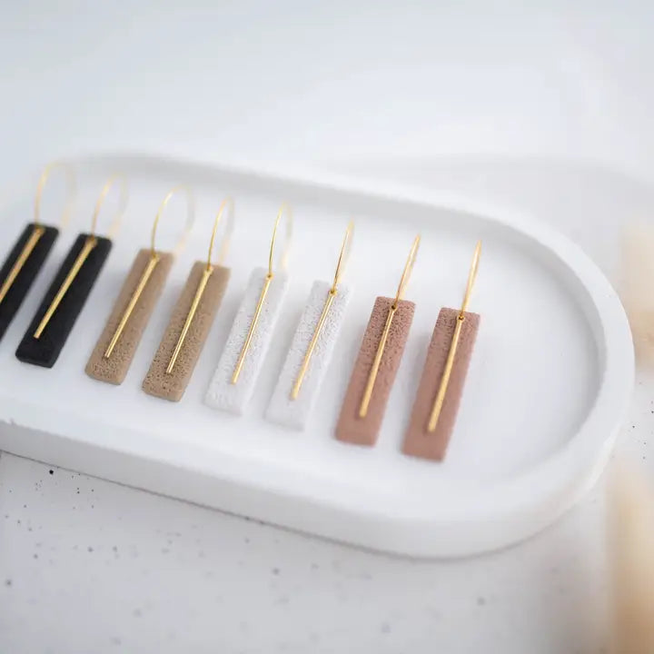 Clay Earrings | Simple Hoops | All Things Neutral Collection