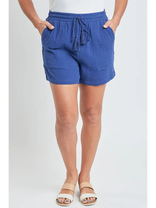 Missy Double Gauze Shorts with Porkchop Pockets