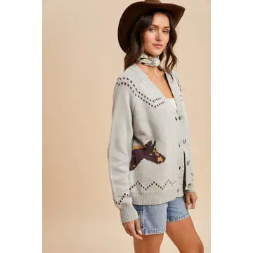Chunky Knitted Horse Cardigan